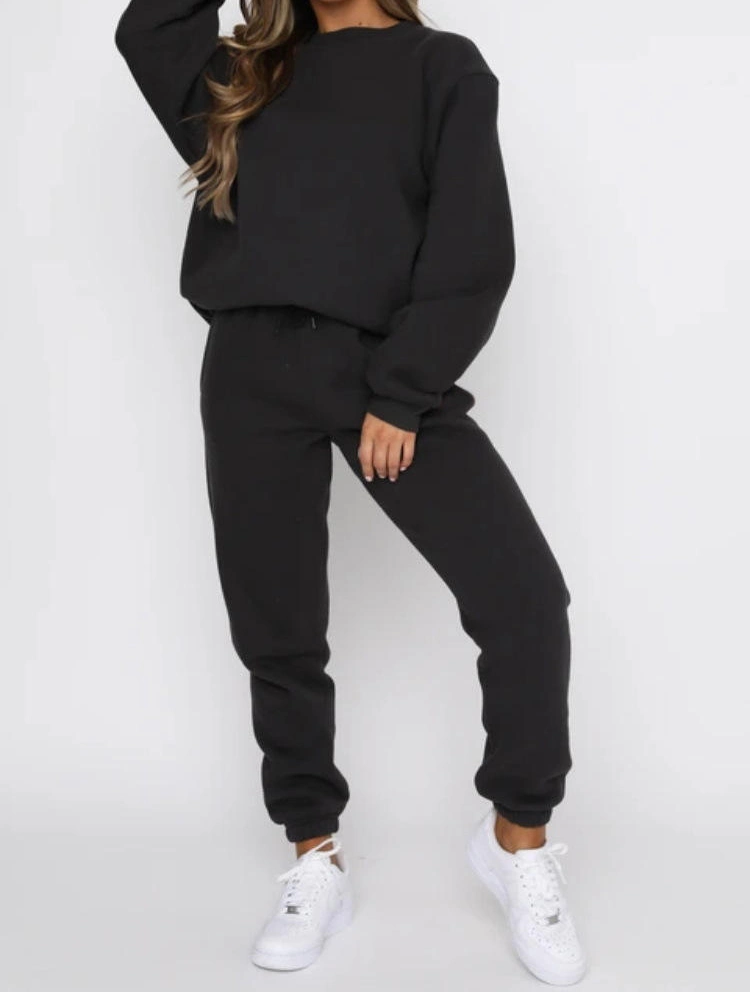 High quality/High cost performance Sportswear Women Blank Sweat Suits Gym Fitness Sport Hoodie and Jogger Set