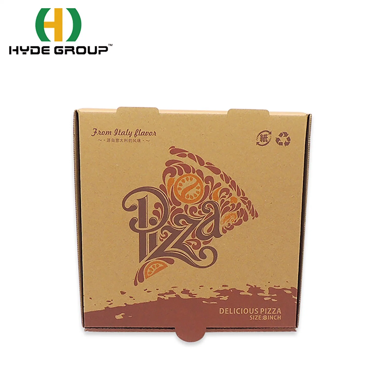 Custom Logo Printed 3 6 9 16 18 28 32 Inch Corrugated Carton Paper Pizza Box with Different Design