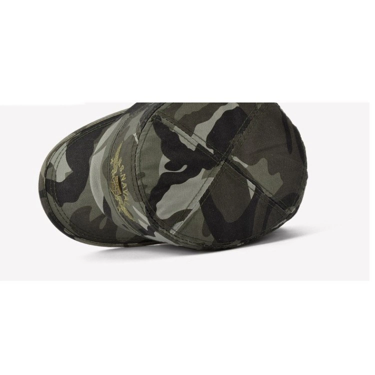 Los hombres clásica de algodón bordados personalizados Unisex verde Camuflaje Camuflaje Gorra del Ejército