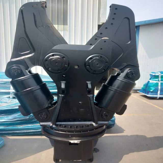 Hydraulic Rotary Excavator Attachment Disassembly Double Cylinder Metal Scrap Disassembly Shear