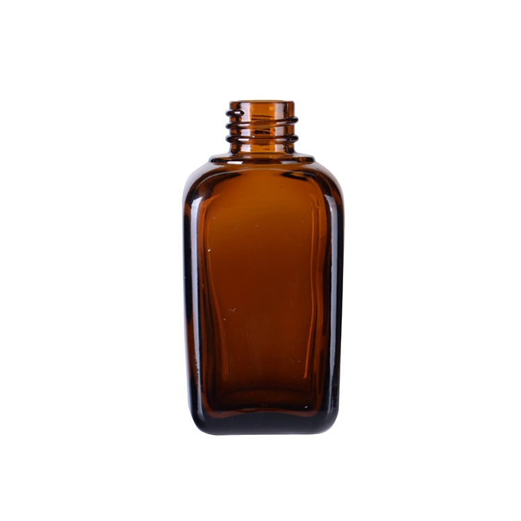 Pharmaceutical Rectangular Flat Amber Glass Bottles