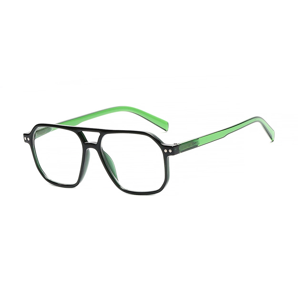 Fashion Double Bridge Pilot Reading Glasses with Spring Hinge Custom Design Logo Available