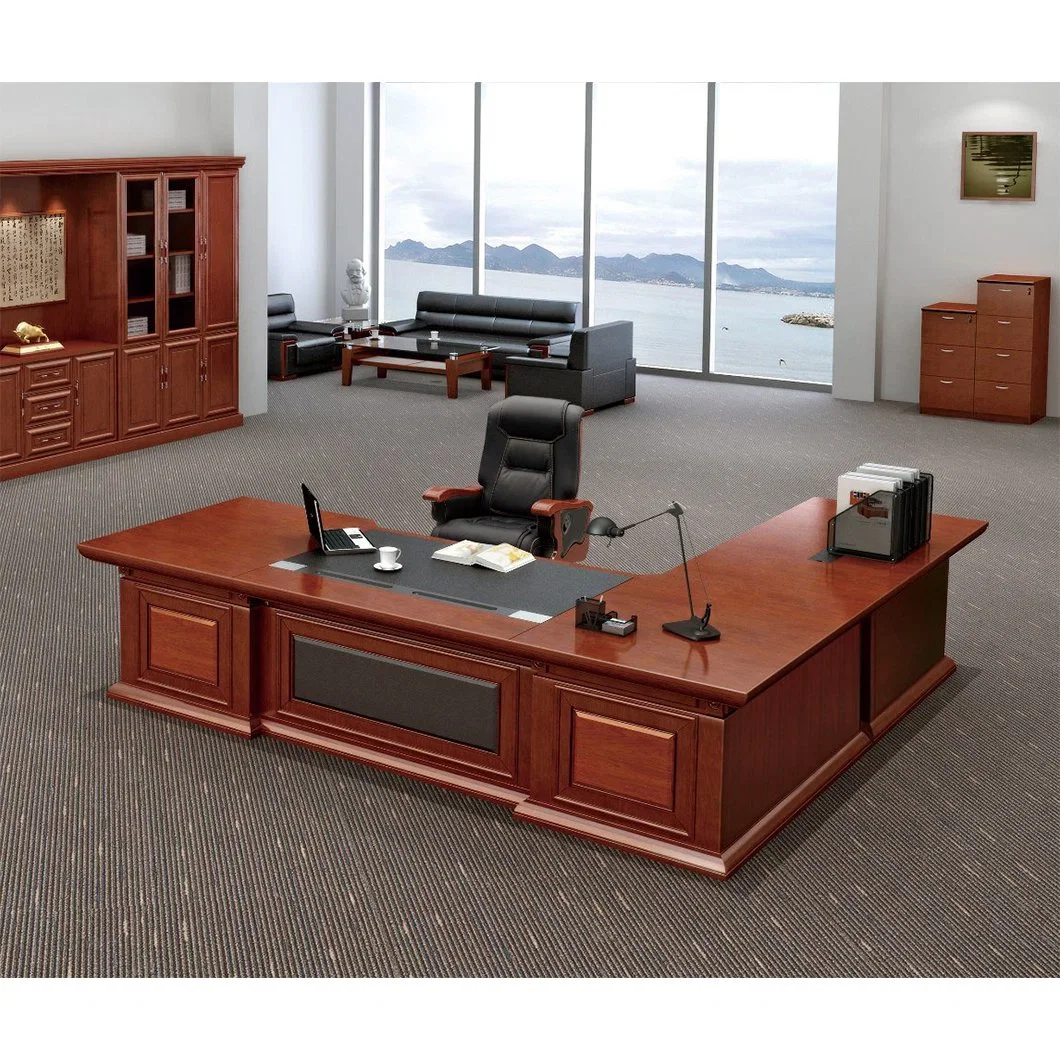 Office Furniture Nordic Executive CEO President Office Table Design Wooden Luxury Office Desk Set