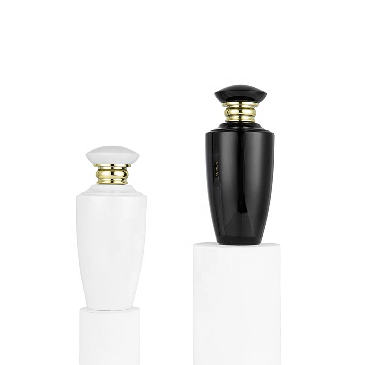 Unique Perfume Bottles 100ml Glass White Black Perfume Spray Bottle Glass Logo 100 Ml and Packaging