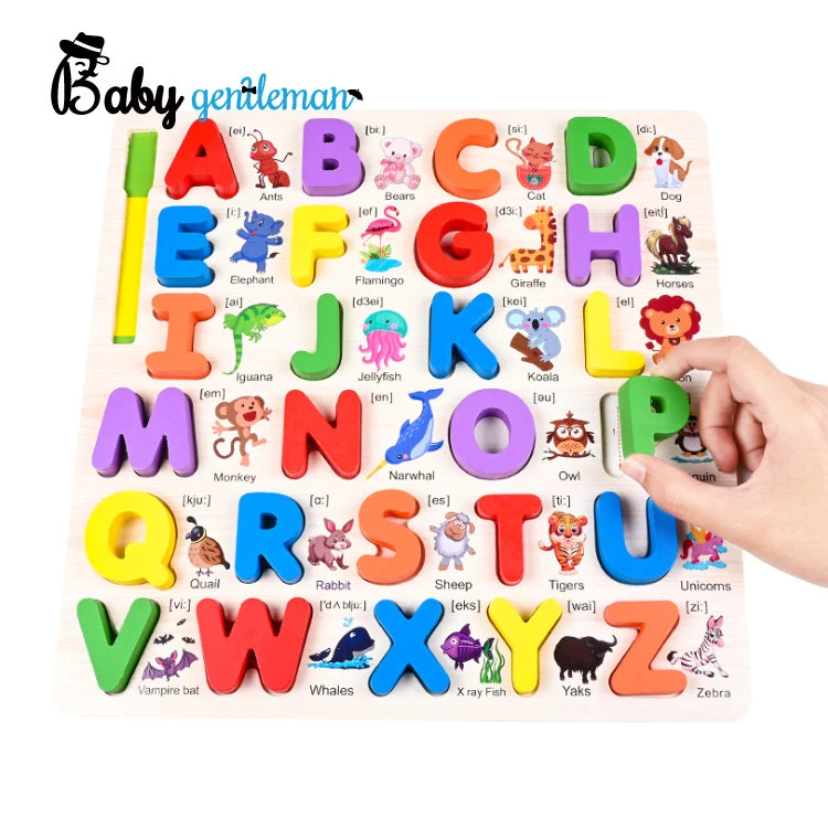 Juguetes educativos de madera para niños Juego de mesa Puzzle Alfabeto Z14136b