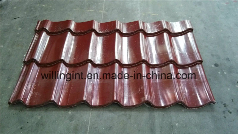 Ce Standard Color Coated Steel Tile Roof Roll Forming Machine