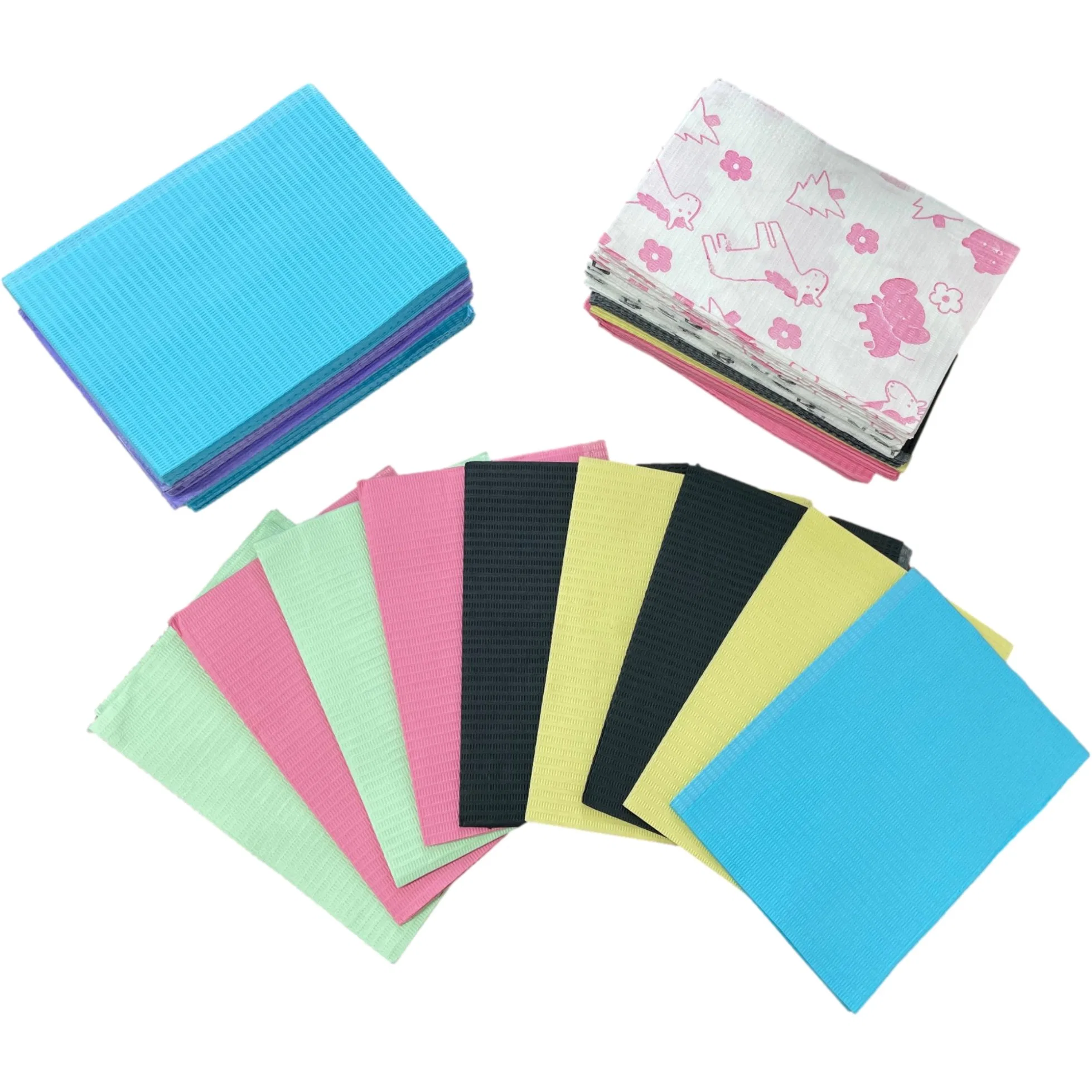 Quality Hygiene Patient Disposable Blue/Pink/Black Dental Bibs for Teeth Whitening