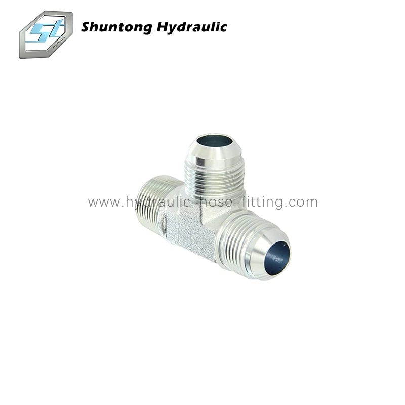 Hydraulic Hose Adaptors Hydraulic Hose Fittings Jic Male 74&deg; Cone Bulkhead Branch Tee Made in China