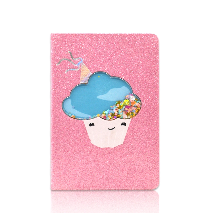 Luxo personalizado Meninas Personalizado Aluno Cartoon rosa claro com cintilante A5 a agenda oficial o notebook