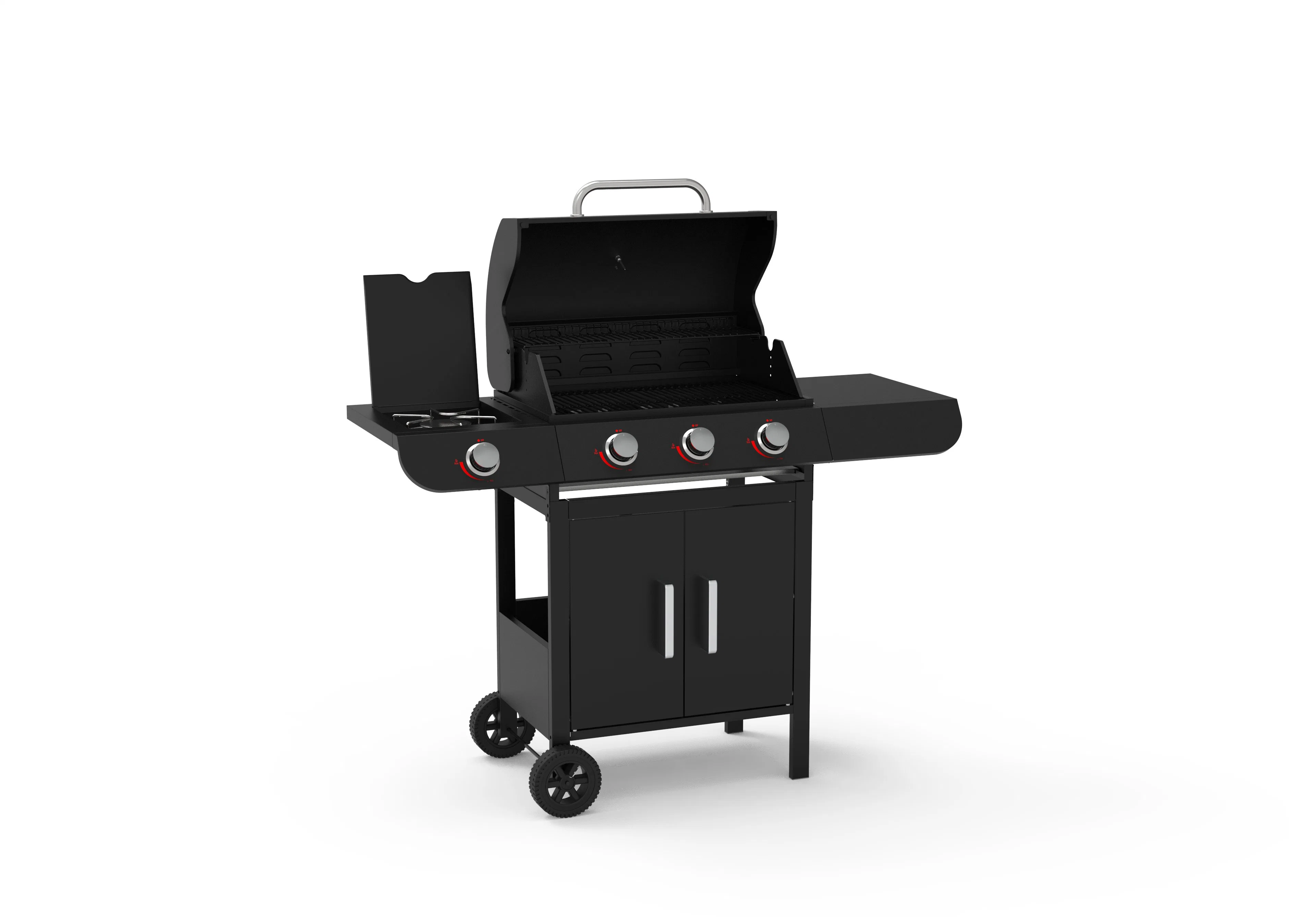 OEM Accepted 3 Burners Gas BBQ Grill with Side Burner and Trolley