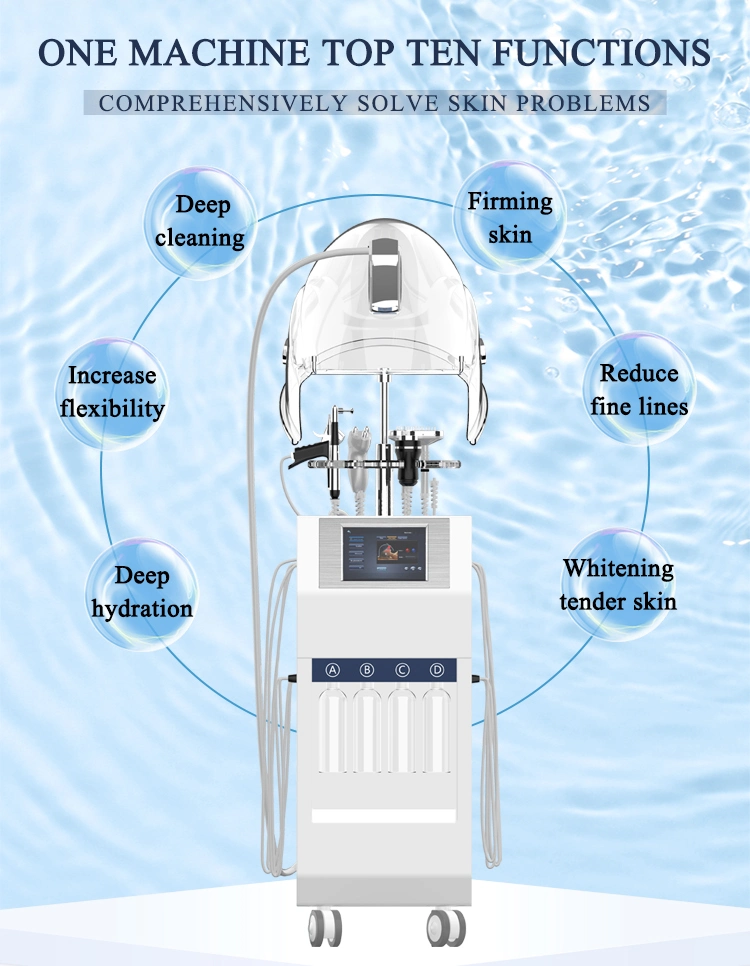 Hottest 10 dans 1 hydro multifonctions Microdermabrasion Soins du visage de la machine, de l'oxygène, PDT de la machine a conduit un salon de beauté de l'équipement