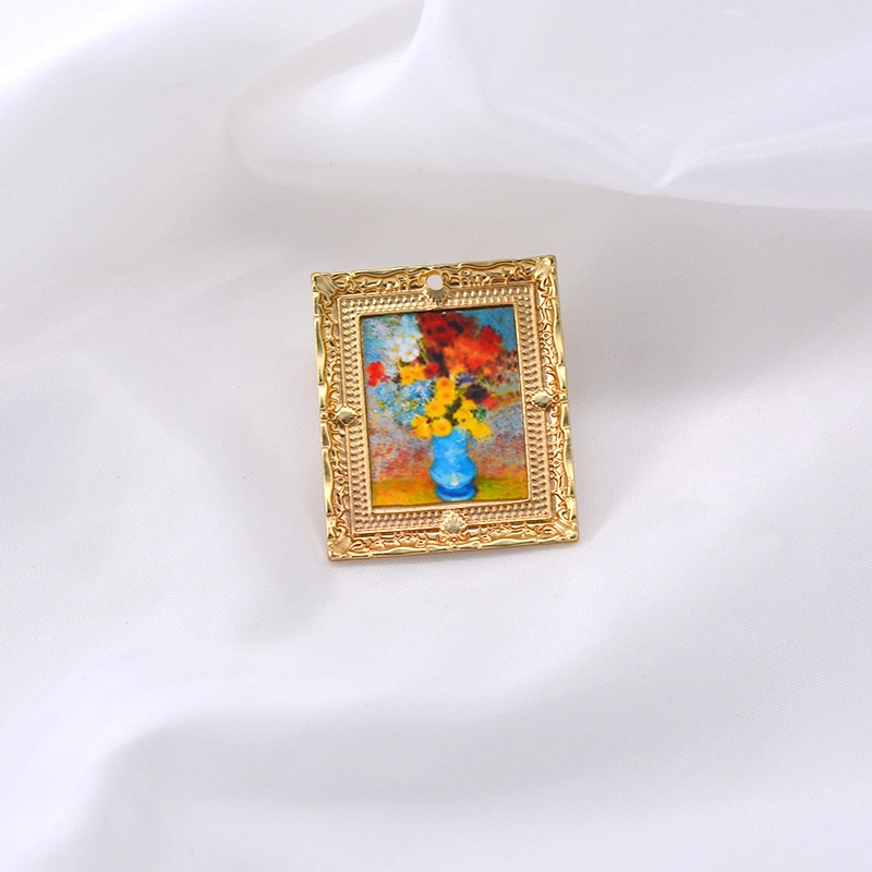 New Baroque Brooch with Retro Exaggeration Renaissance Oil Painting