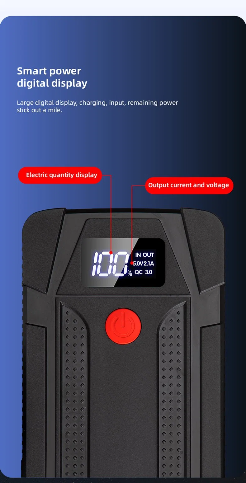 Fábrica ISO9001 China 12V 12000mAh Automobile multifunción arranque de emergencia Fuente de alimentación arranque arranque arranque coche batería de refuerzo con Compass Alto Capacidad