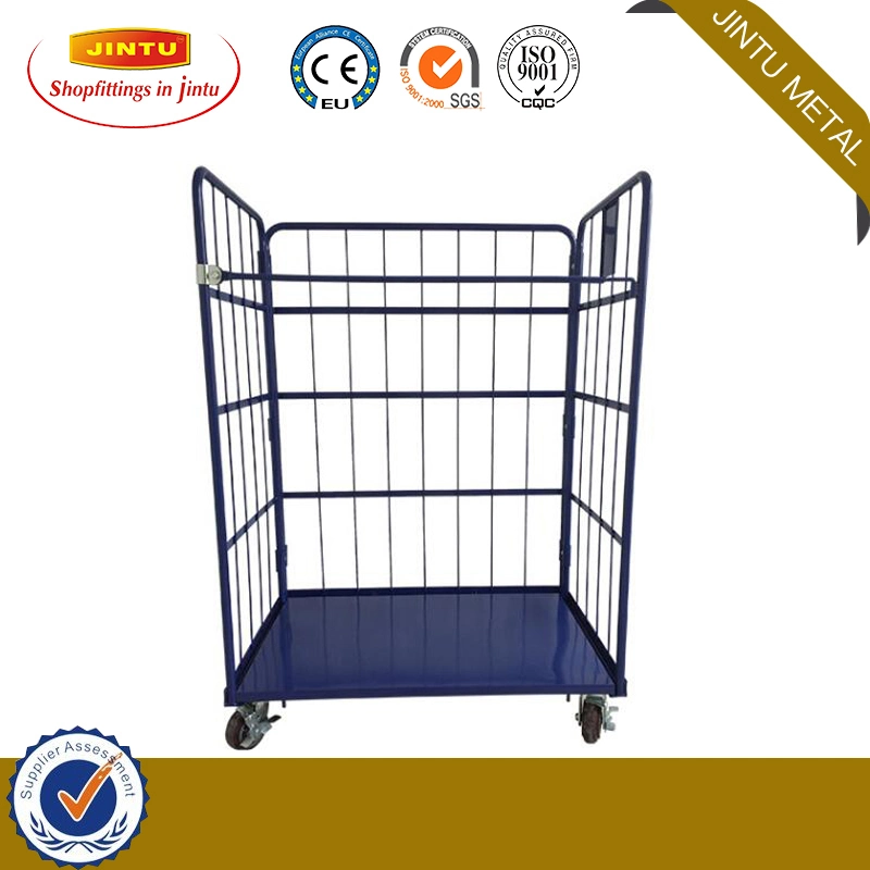 High quality/High cost performance  Warehouse Galvanized Steel 2 Side Folding Nesting Metal Mesh Storage Wire Roll Container