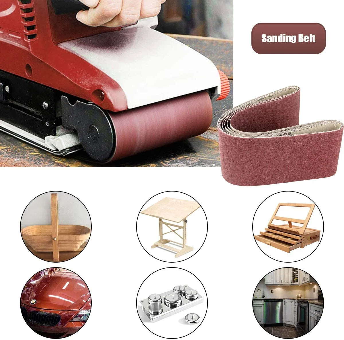 Factory Various Sizes Kx167 Aluminum Oxide Polishing Sanding Belt Abrasive Belt