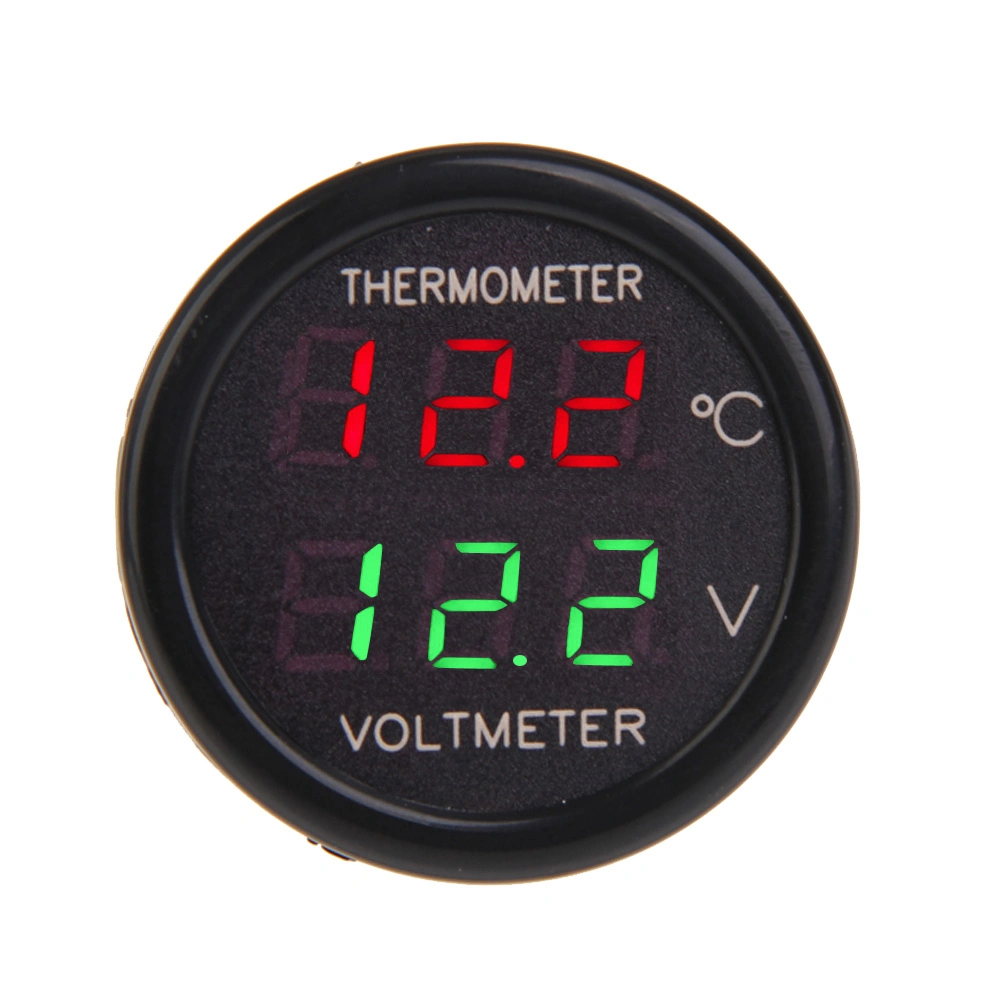 Auto Car Cigarette Lighter Dual Display LED Digital Voltmeter Thermometer