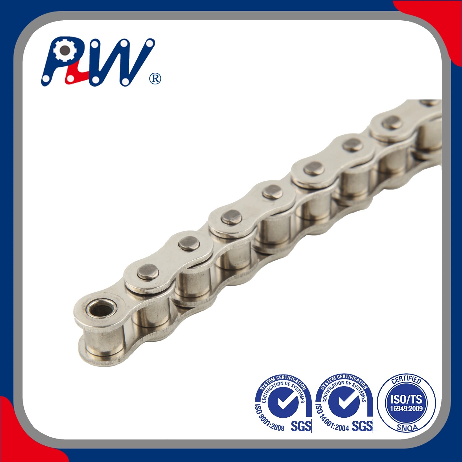 ISO/ANSI/DIN Pitch Curto Padrão Precision ferragens em aço inoxidável motociclo de Transmissão de Corrente de rolo Industrial