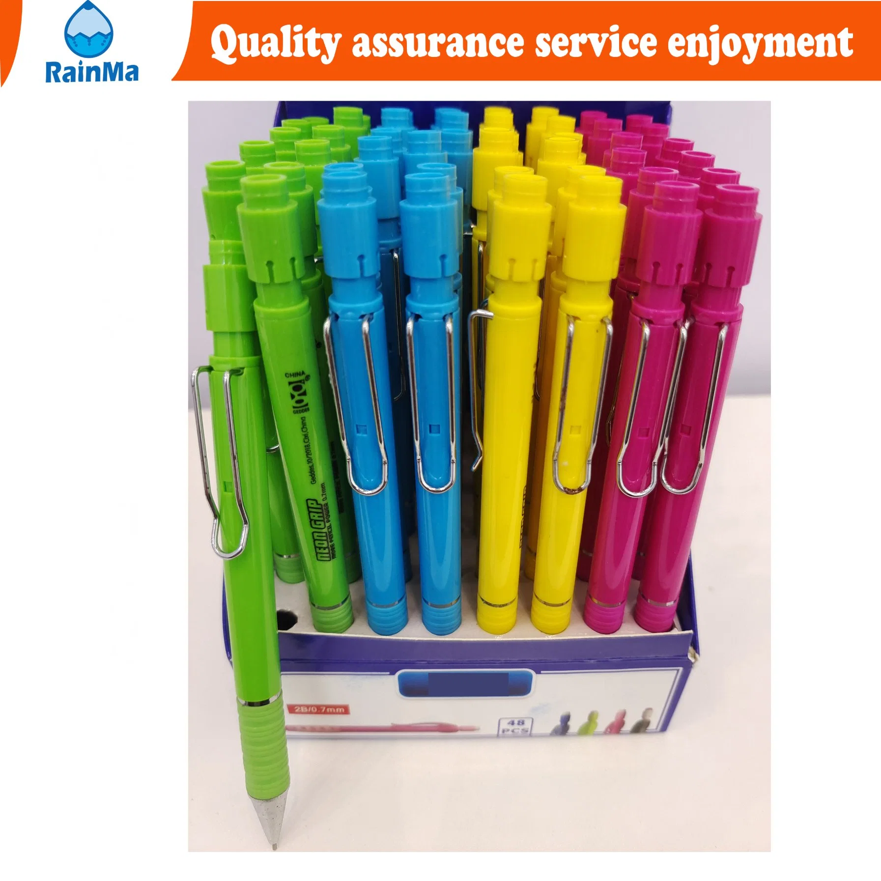 Manufacturer Supplies 0.5mm0.7mm Color Plastic Mechanical Pencil for Children Office