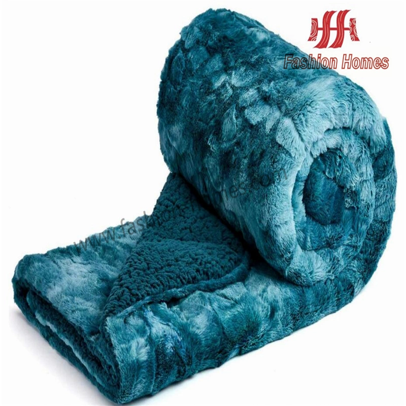 High-Weight Plush Embossed Tie-Dyed Blanket Sherpa Throw for Girl