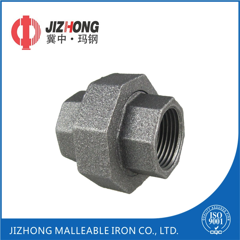 China Black Malleable Iron Pipe Fitting Flat Seat Union with High quality/High cost performance 