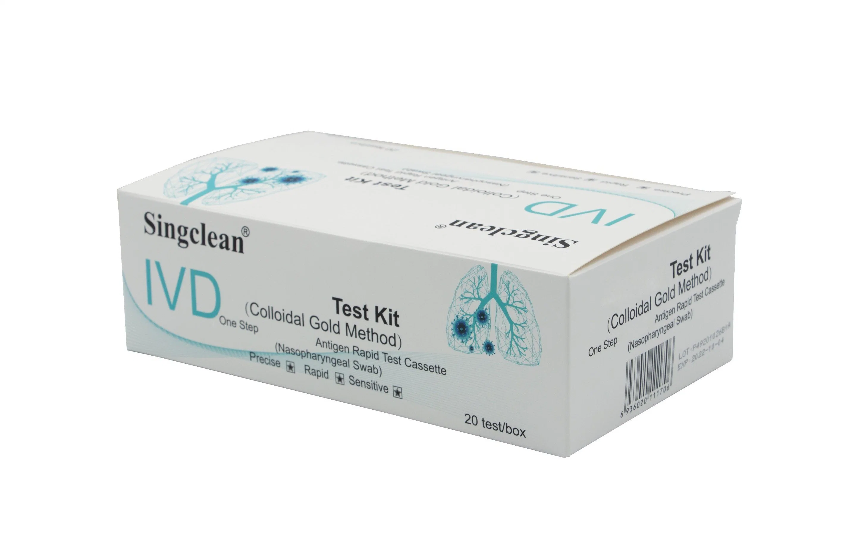 Kit de test rapide Singclean écouvillonnage du nasopharynx &amp; Test de diagnostic rapide de l'anticorps avec du sang humain