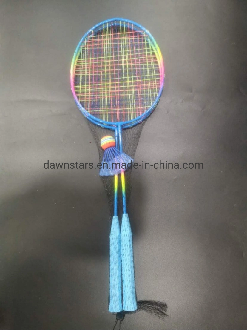 Cheap Price Iron Badminton Racket in Mesh Bag Rainbow Color