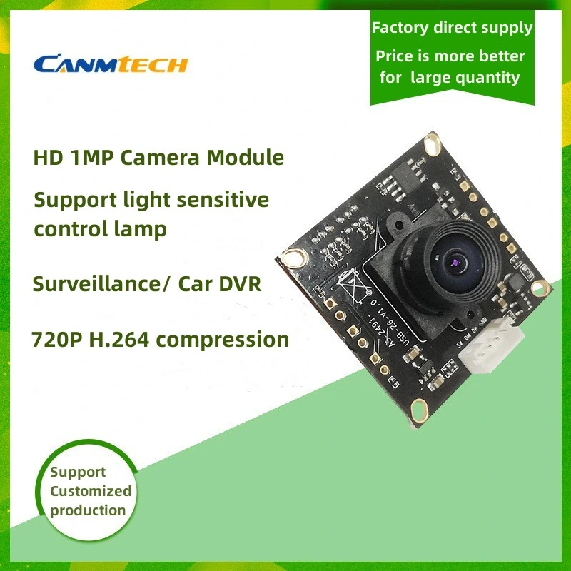 1MP HD 720p Gc1064 Sensor USB Camera Supports Photosensitive Control Light Infrared Night Vision Monitoring H264 Compression