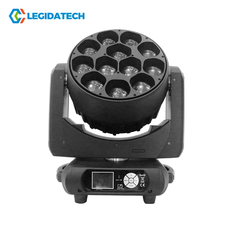 Legida Professional Stage Lighting Equipment 12X40W RGBW LED Moving Head Wash Light Pixel Control Beam Zoom Wash Moving Head Lights