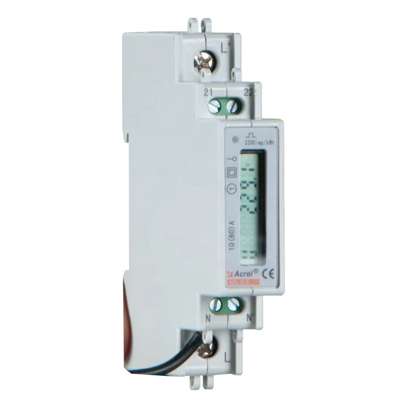 Acrel DIN Rail Energy Meter with Mini Size Adl10-E RS485 IEC Certified Low Power Consumption Single Phase Power Kwh Meter