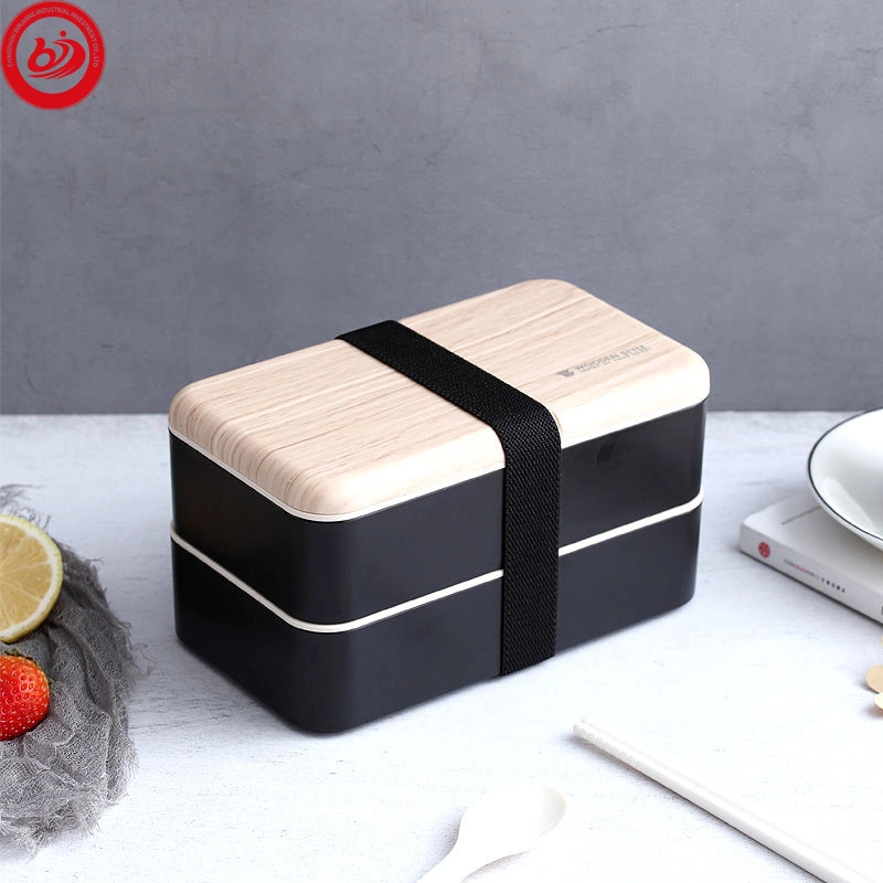 Cajas de almacenamiento Caja de almuerzo duradera Caja de bento de dos capas a prueba de fugas Establezca coreano japonés