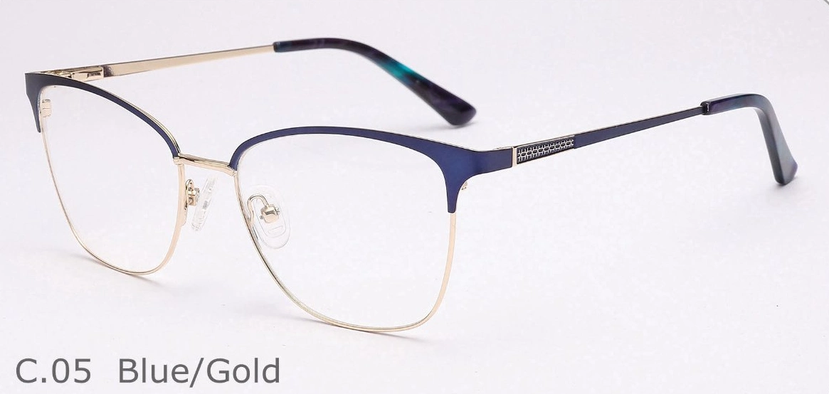 Personalizar a qualidade superior moderno de acetato de óculos Mulher Metal vidros ópticos Frames