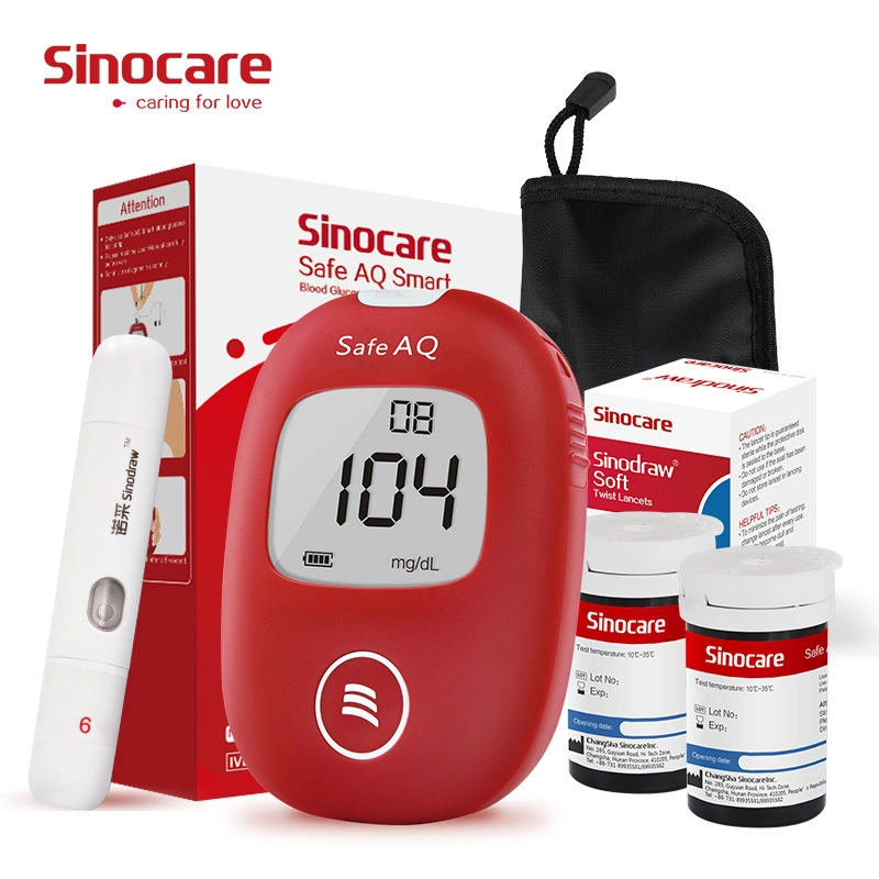 Sinocare Glucometro Portatil Digital Blood Glucose Meter Glucometer Machine with Test Strips