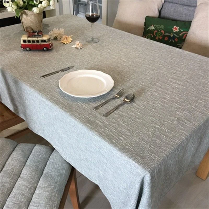 Mantel de mesa blanco personalizado de poliéster / algodón para exteriores, tela impermeable