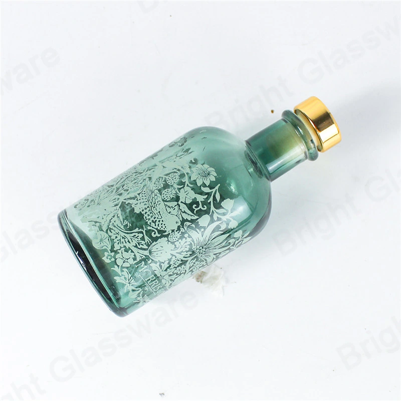 Wholesale/Supplier Green 100ml Elegant Decal Design Reed Diffuser Glass Jars Bottle for Home Decor