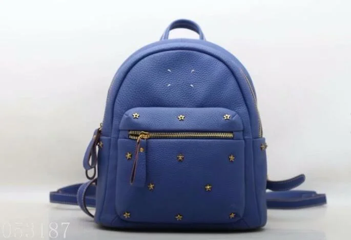 Daily Used Stars Leather Backpack (F053187)
