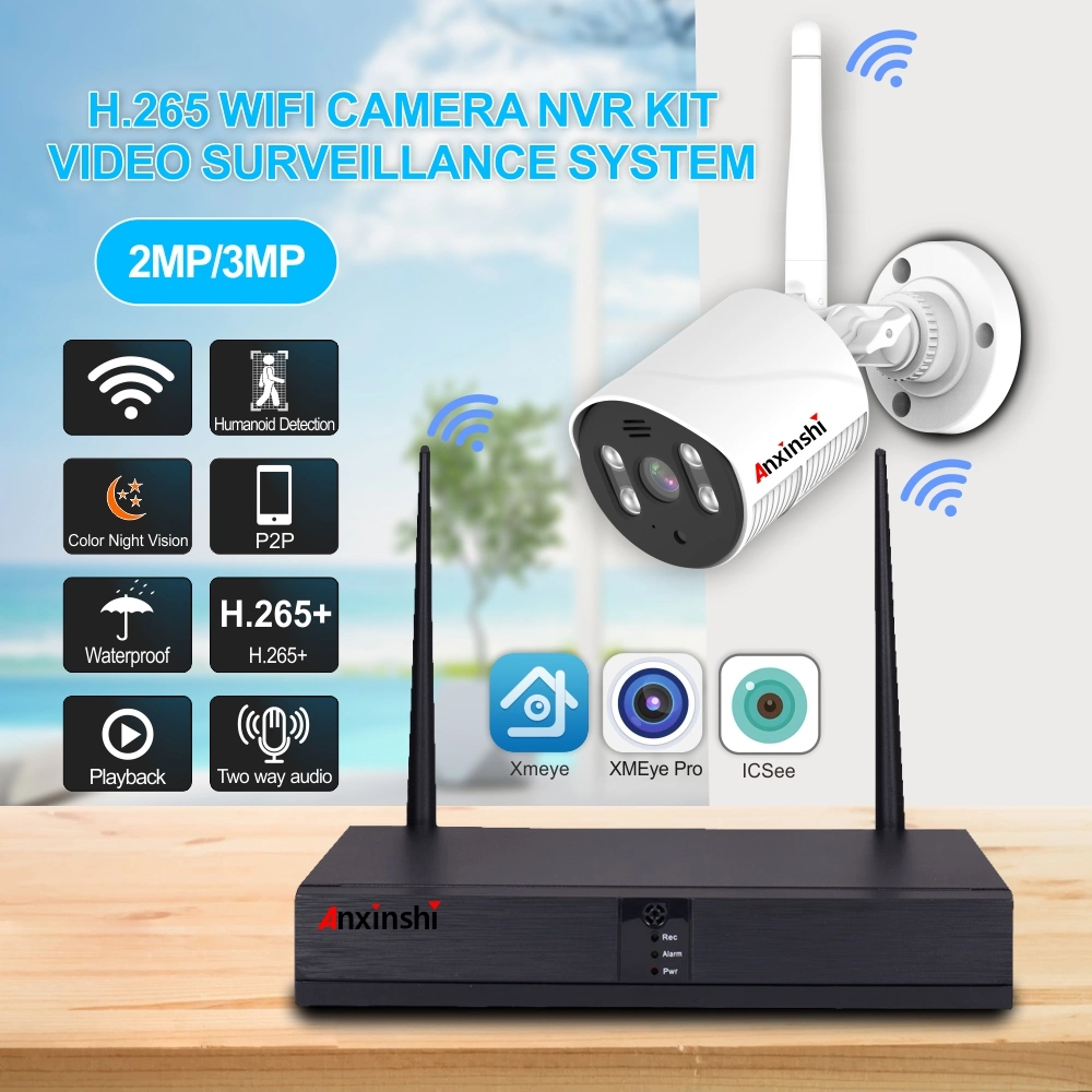 8CH 3MP FHD NVR Wi-Fi Système de Vidéosurveillance Caméra IP 8PCS WiFi Outdoor étanche Caméra de Surveillance de sécurité CCTV Kits