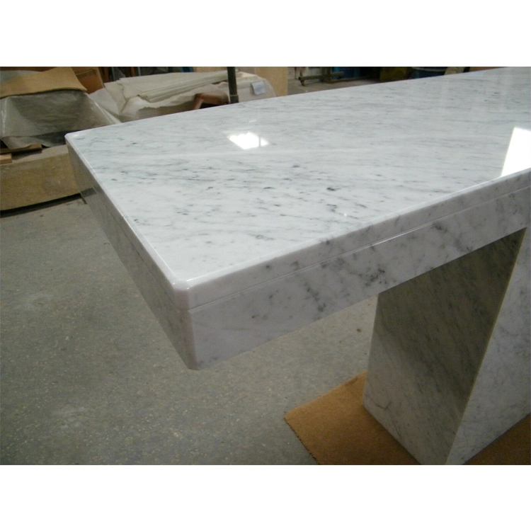 Luxury Home Entrance Snow White Marble Top Long Entry Modern Marble Console Table