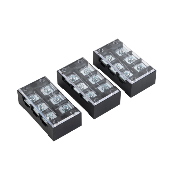 Hot Selling Series Tb Series Fixed Terminal Block Strip 15A 4p Double Row Screw 600V Electric Barrier Screw Terminal Block