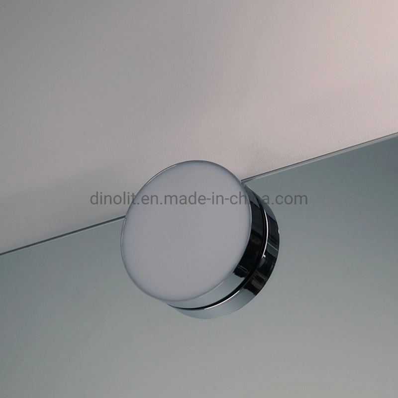 Ronda IP44 Design simples superfície cromada 4W 220V mobiliário banho à prova de luz do espelho frontal LED com a braçadeira marcação RoHS