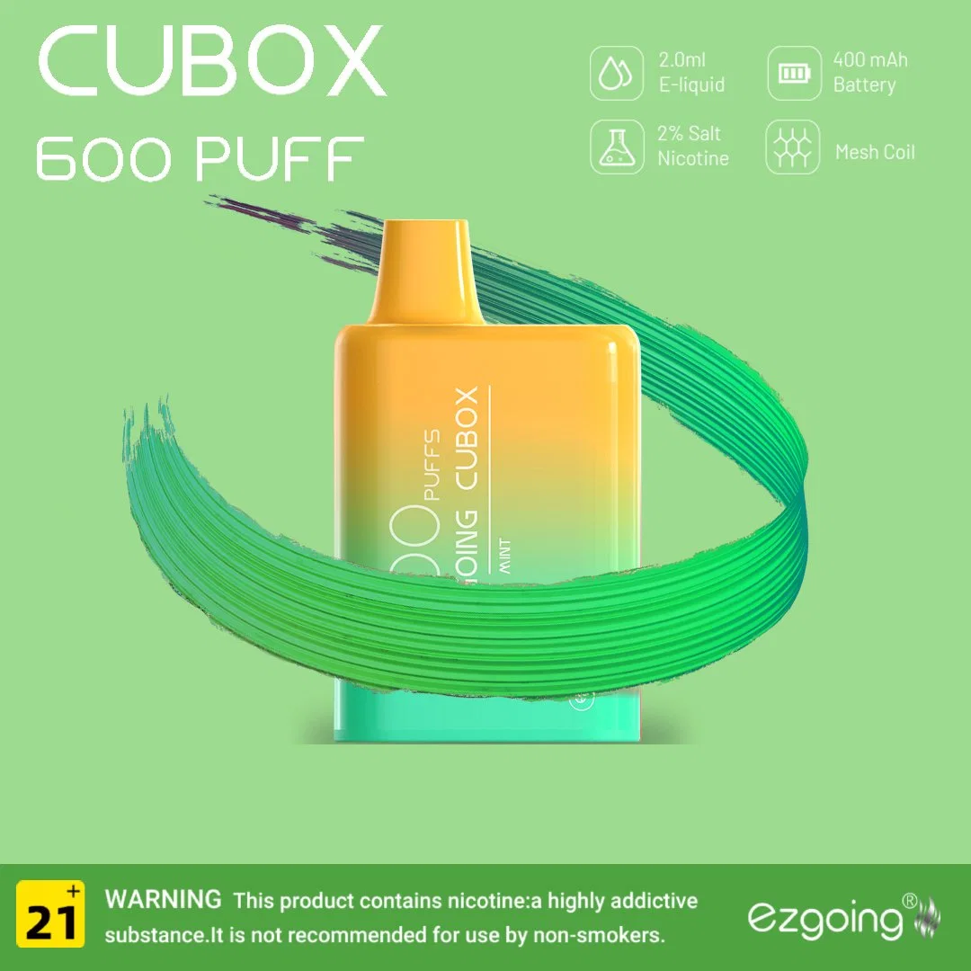 Wholesale/Supplier Shenzhen Mini Disposable Ezgoing Cubox 600 Puffs Pod Electric Cigarette Flavors Customized