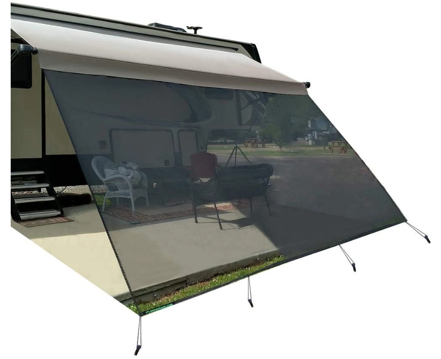 Complete RV Awning Privacy Screen Sunshade with UV Block Grey