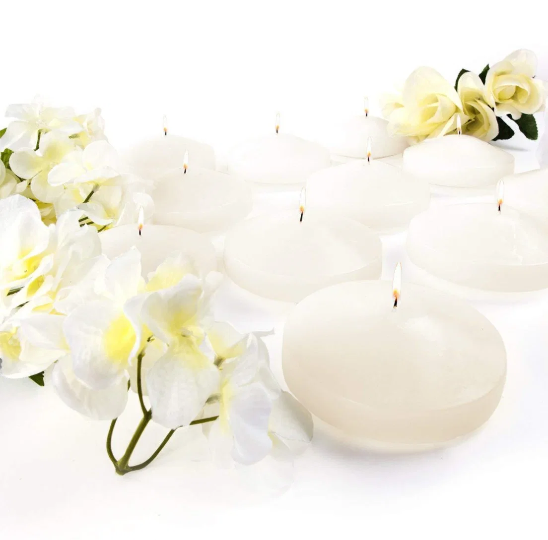 10 Hour 3' White Unscented Dripless Wax Wedding Centerpieces Floating Candles