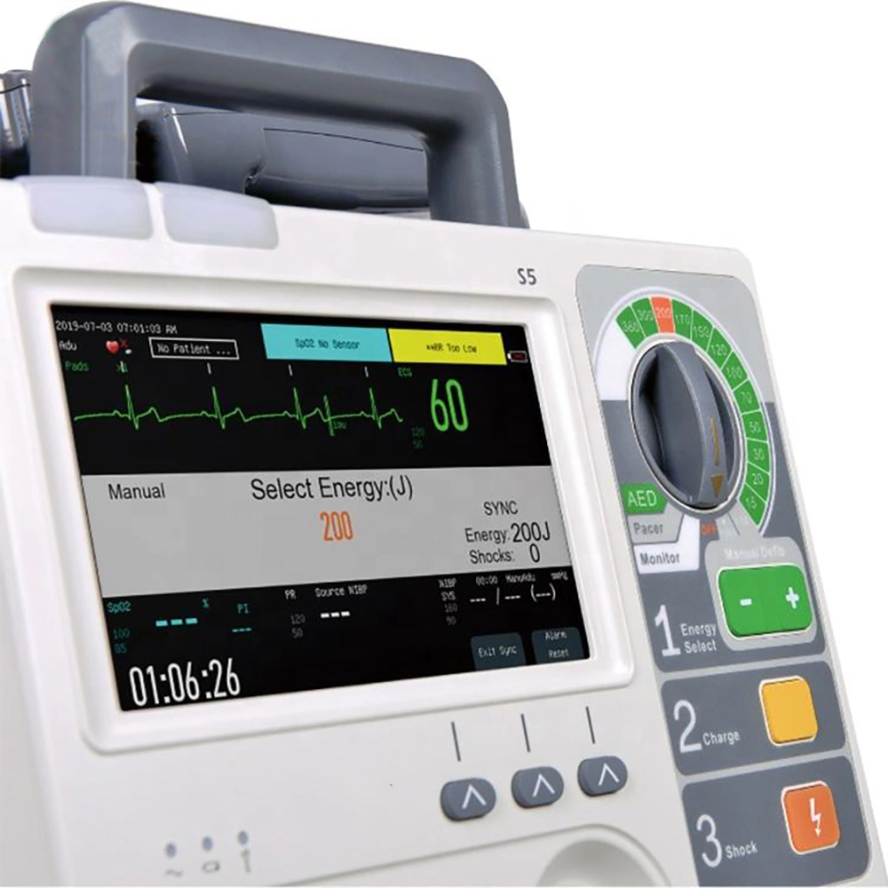 Icen Automated External Defibrillator Physical Therapy Equipments ICU Defibrillator Medical Cardiac Defibrillator