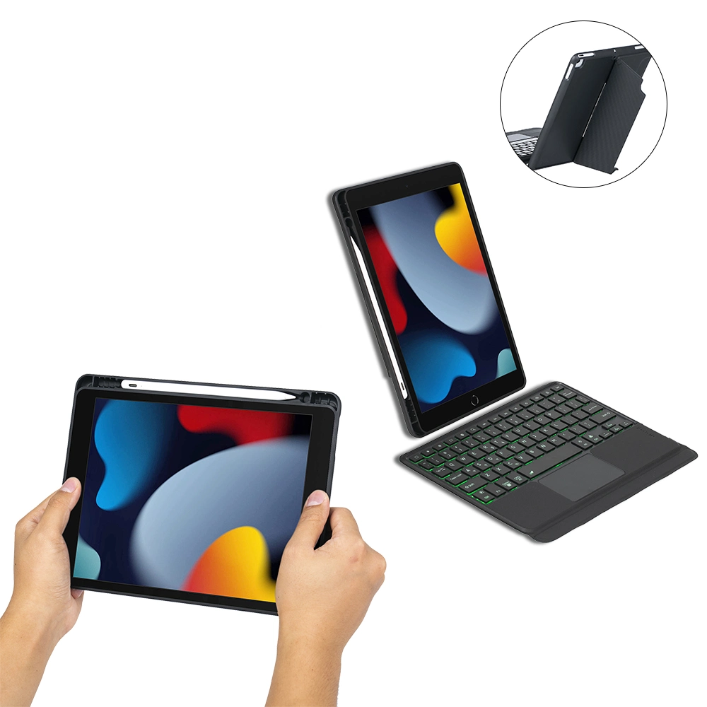 Wireless Bluetooth Keyboard with Pencil Holder Touch Slim Cover for iPad 10.2 Air 3