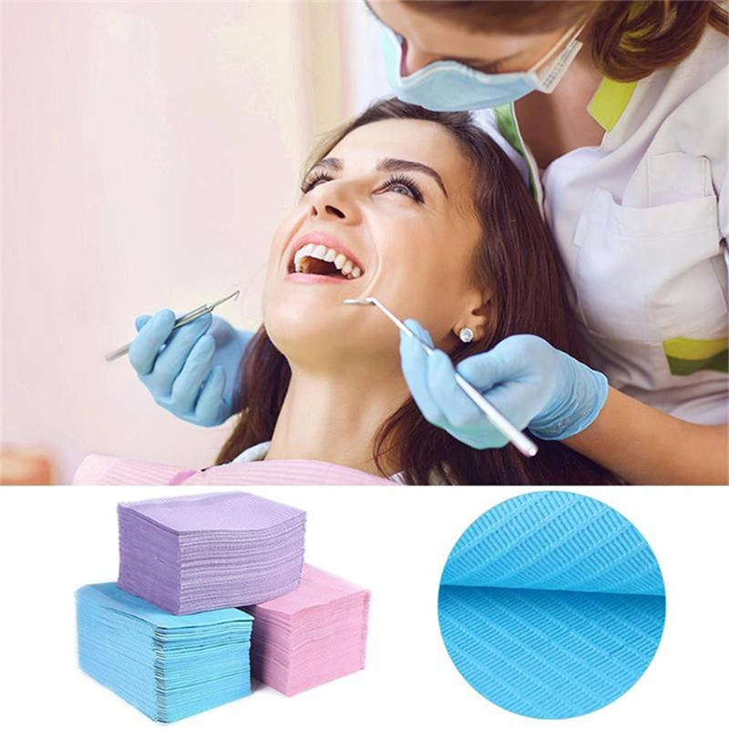 Materials Paper+PE Film Colorful Hospital Sterilization Dental Patient Bibs