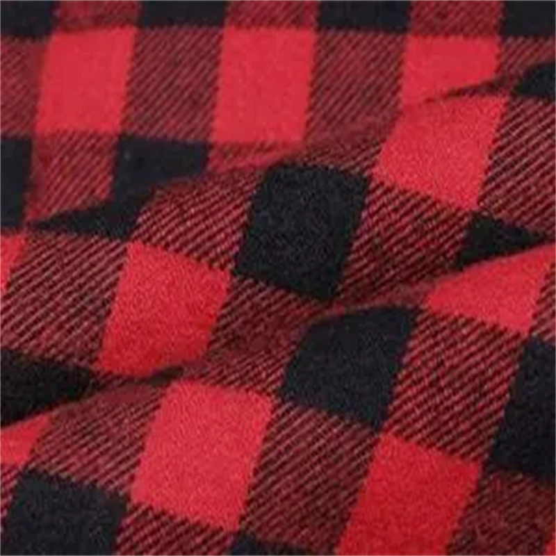 China Manufacture Factory Woven Printed Plaid 100% Cotton Brushed Flannel Fabric