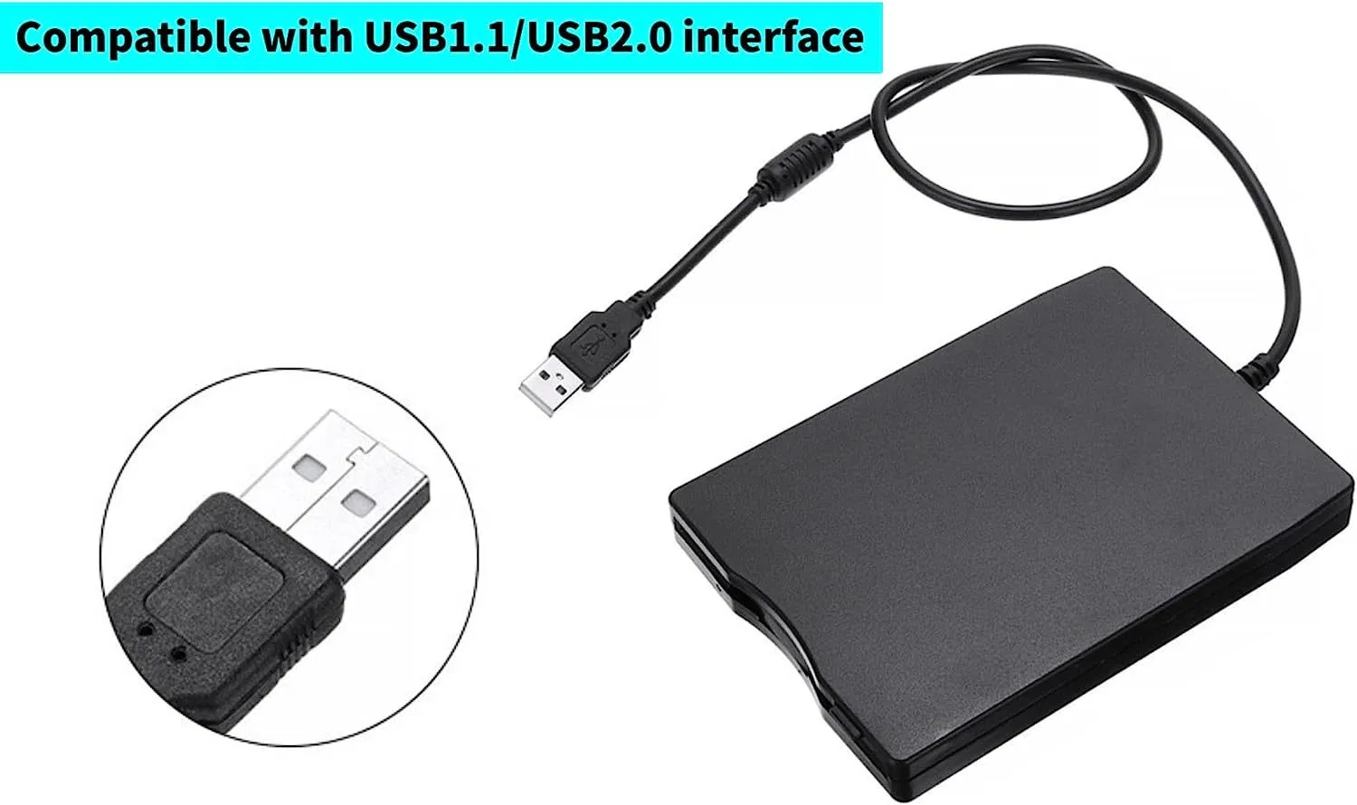 1,44MB portátil USB externo de unidade de disquete de 3,5 polegadas de disquete
