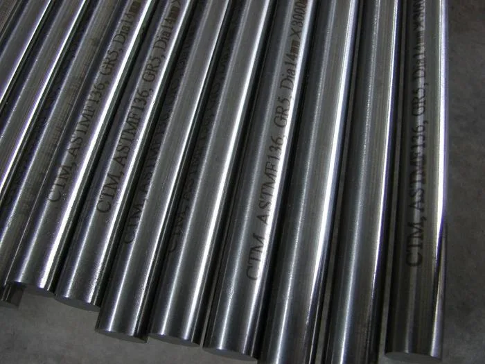 Good Toughness Thermal Conductivity ASTM B348 Gr5 Round Straight Titanium Alloy Bar