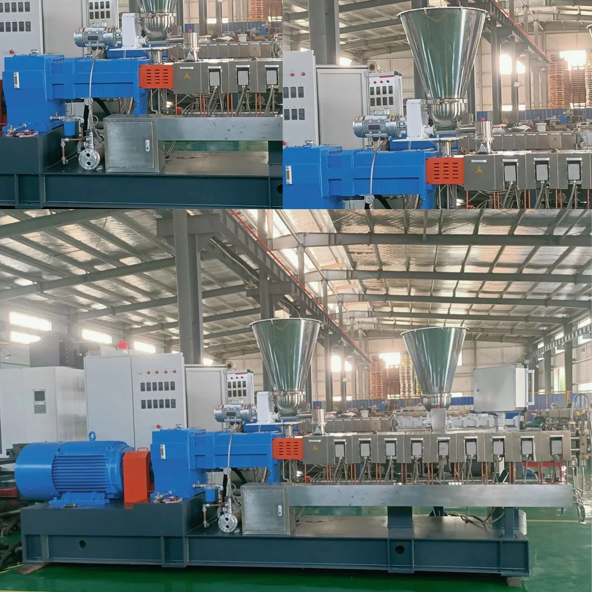 Plastic PVC/PE Conical Double Twin Screw Pipe Film Extrusion Machine