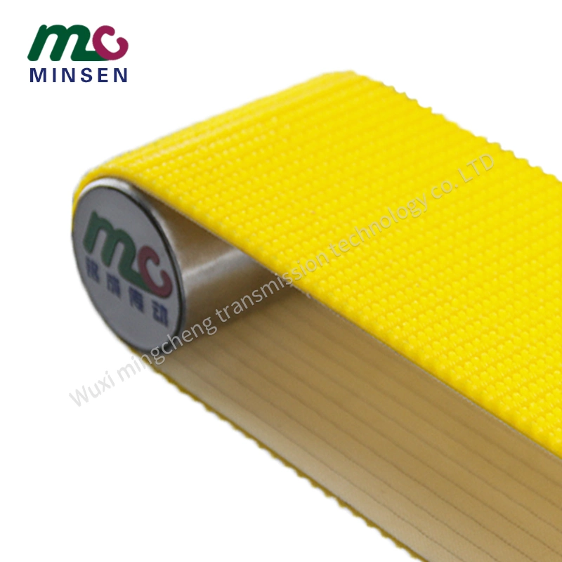 Factory Cheap Yellow PVC Rough Top Conveyor Belt for Inclined Conveying/Jogging Machine/Packing Machine/Logistics